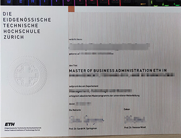 瑞士苏黎世联邦理工学院毕业证图片
