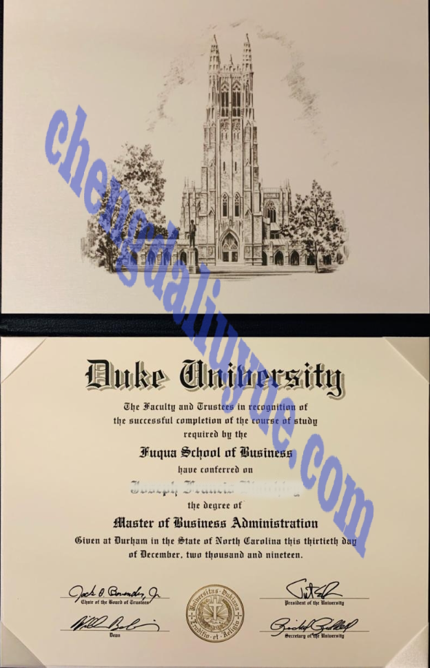 杜克大学毕业证图片