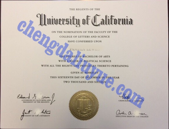 加州大学伯克利分校毕业证高清样本(国外文凭模板)