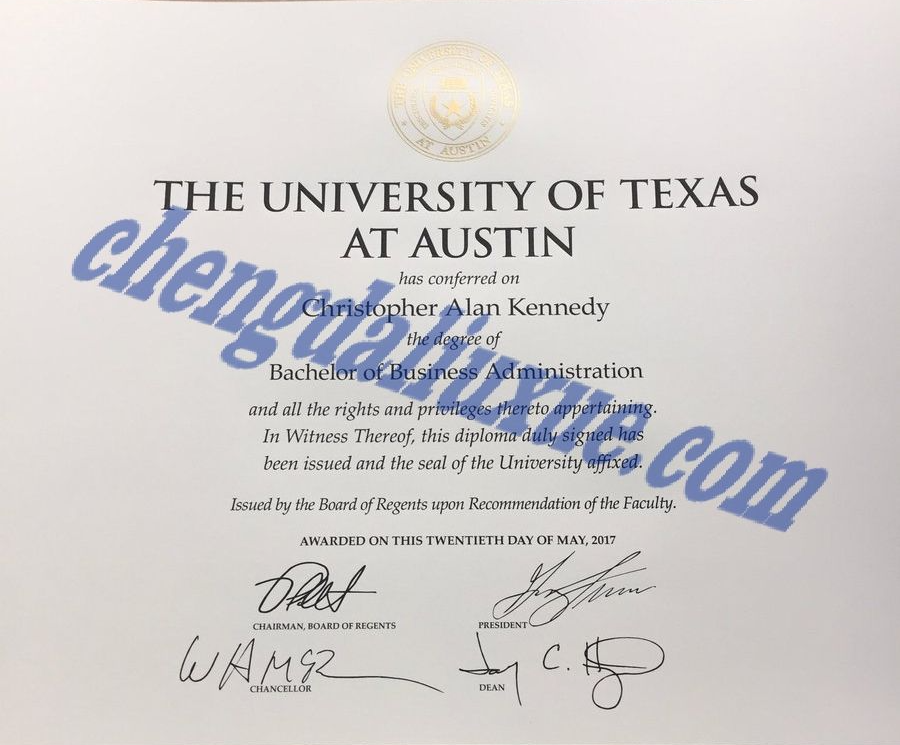 美国德克萨斯大学奥斯汀分校毕业证样本原版图片