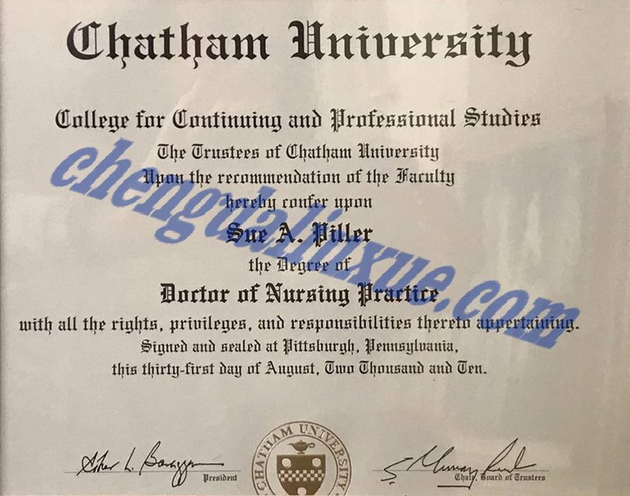 美国查塔姆大学毕业证样本图片(国外毕业证模板)