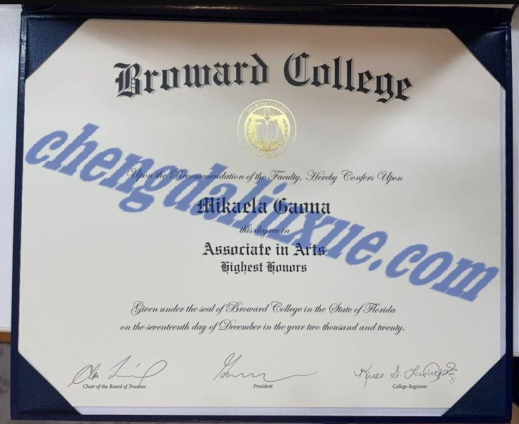 美国布劳沃德大学毕业证样本（国外大学毕业证模板图片）