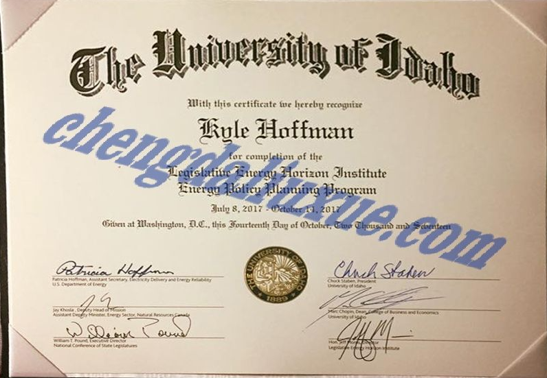 美国爱达荷大学毕业证样本图片(美国学历证书模板)