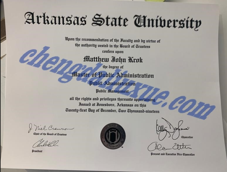 阿肯色州立大学毕业证图片