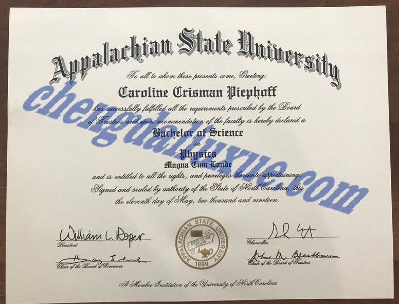 美国阿帕拉契州立大学毕业证样本（国外大学毕业证图片模板）