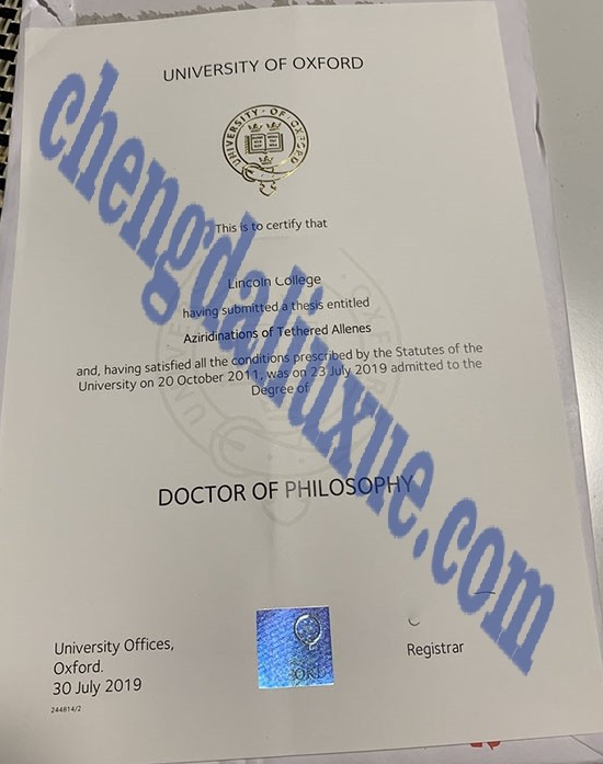 英国牛津大学毕业证样本（Customized graduation certificate from Oxford University, UK）