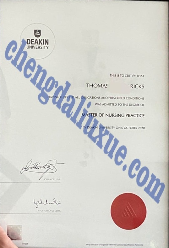 澳大利亚迪肯大学毕业证模板（Customized graduation certificate from Deakin University, Australia）