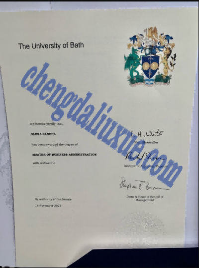 英国巴斯大学毕业证图片（Customized graduation certificate from Bath University）