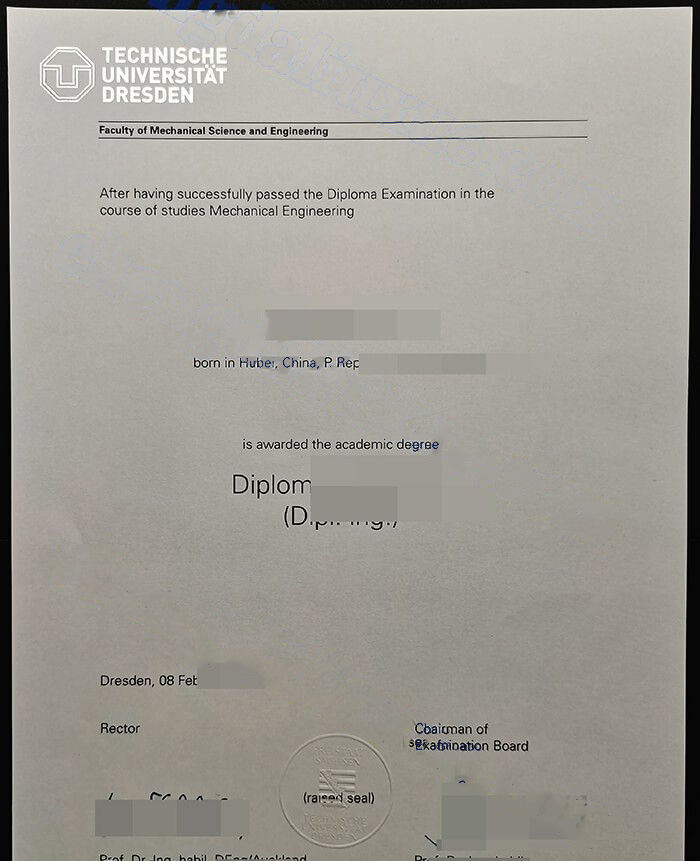 德国德累斯顿工业大学毕业证图片（Customized German University Graduation Certificate）