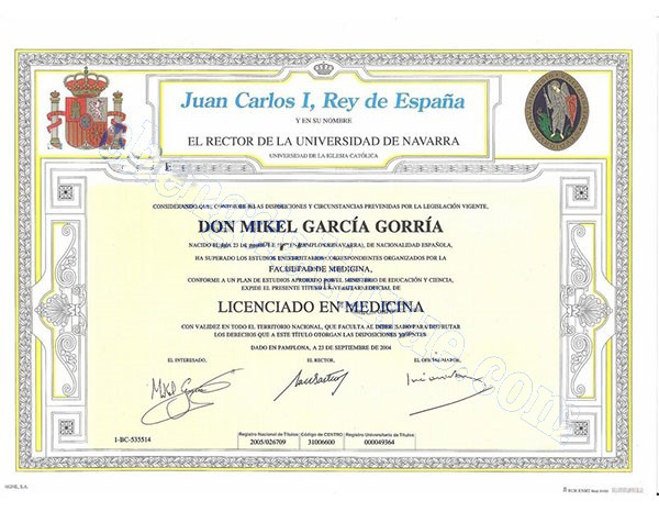 西班牙纳瓦拉大学毕业证样本（Customized graduation certificate from Laguna University in Spain）