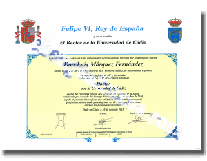 西班牙加迪斯大学毕业证模板（Customized graduation certificate from the University of Cadiz in Spain）