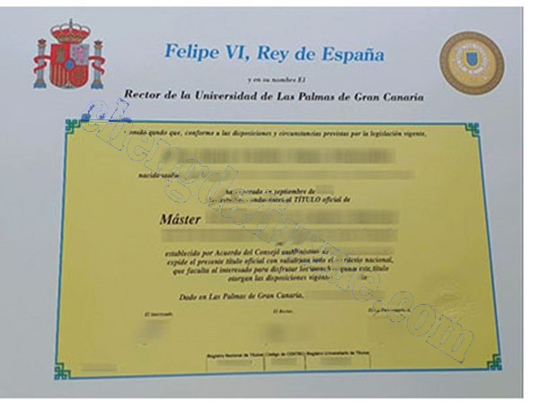 西班牙拉斯帕尔马斯大学毕业证图片（Customized graduation certificate from Las Palmas University in Spain）